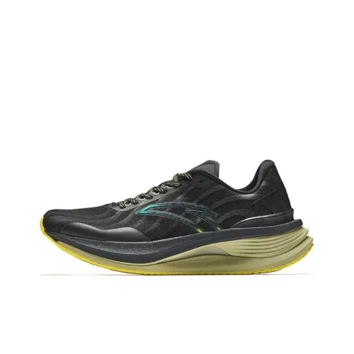 ANTA Running Shoes Men Low-Top Basic Black/Rose Yellow/Snail Green