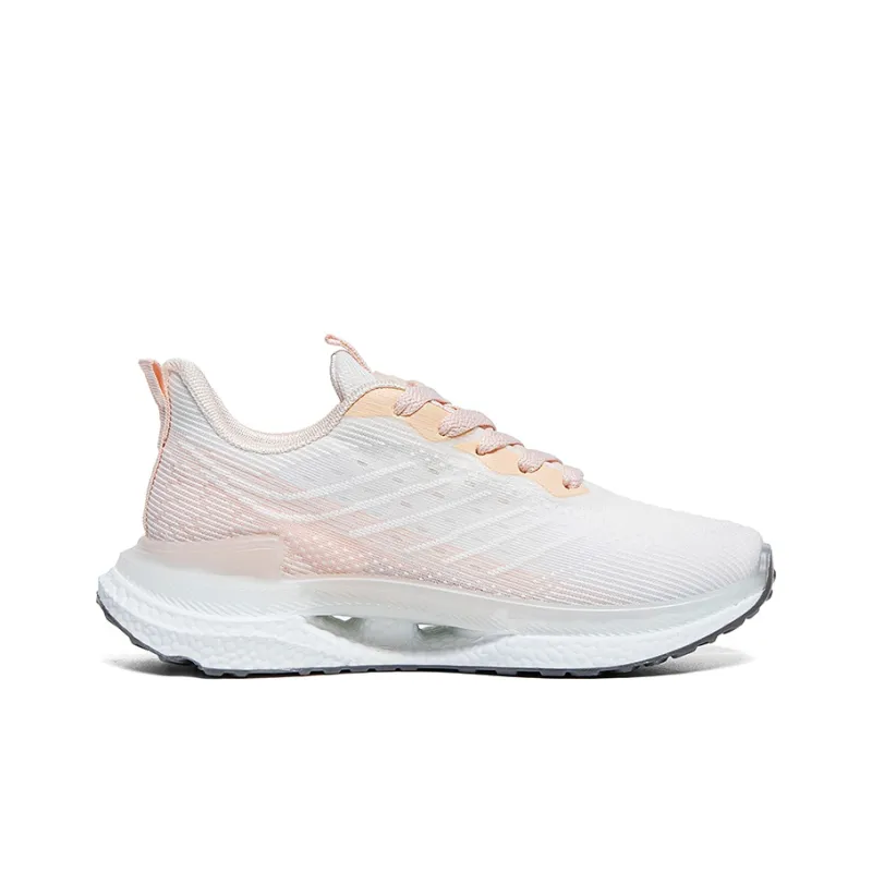 Warrior Students Mesh Athletic Shoes Durable Breathable Lightweight Low Top Casual Shoes Women's Beige Pink-1
