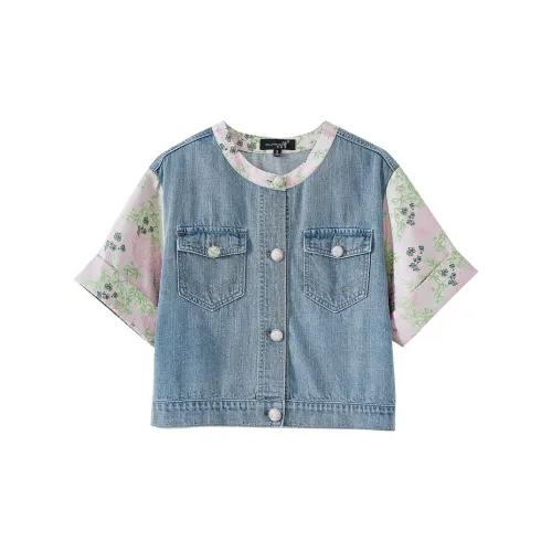 OUNIXUE Denim Jacket Women's Blue