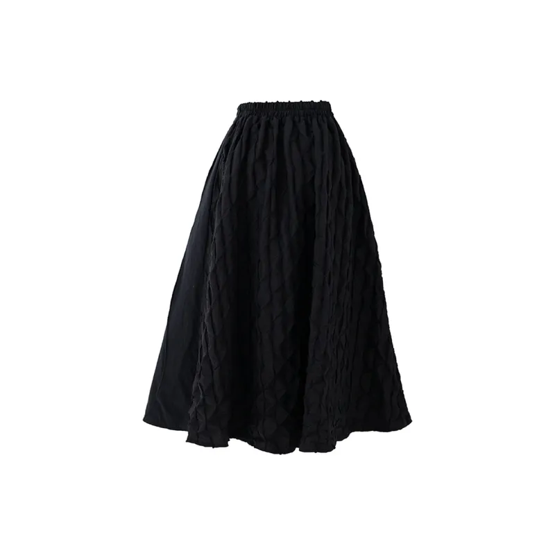 SOON FLOWER Knit Long Skirt Women's Black-1