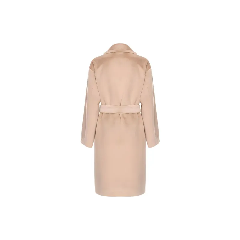 PINKO Lon Sleeved Belted Faux Fur Coat-1