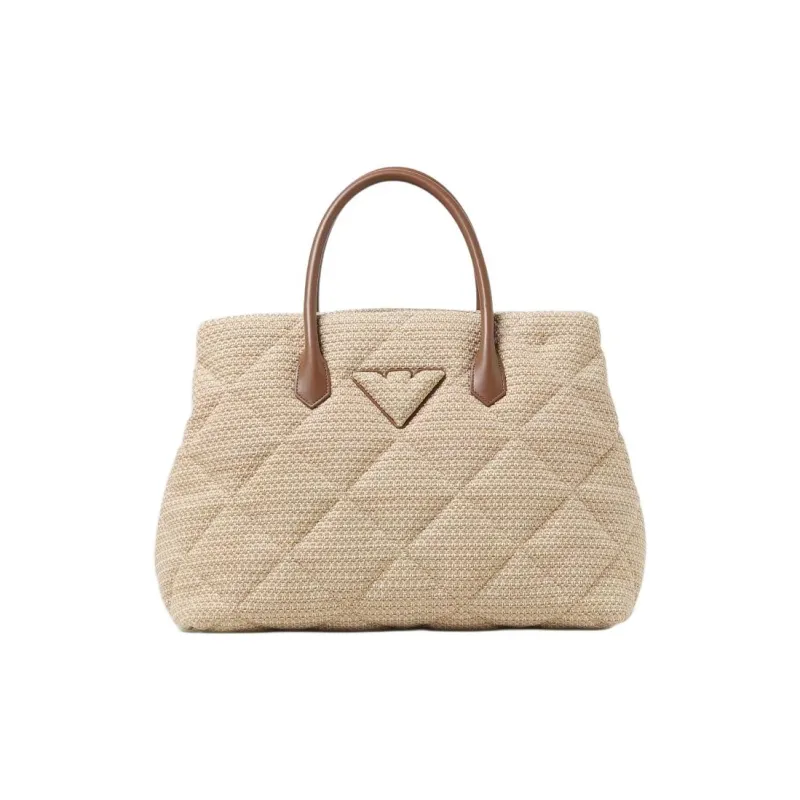 EMPORIO ARMANI Polypropylene Blended With Polyester Shoulder Bag Crossbody Bag Handbag Women's Beige-0