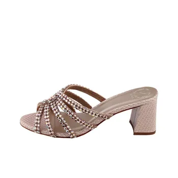 NICOLI Slide Slippers 7cm Women's Pink