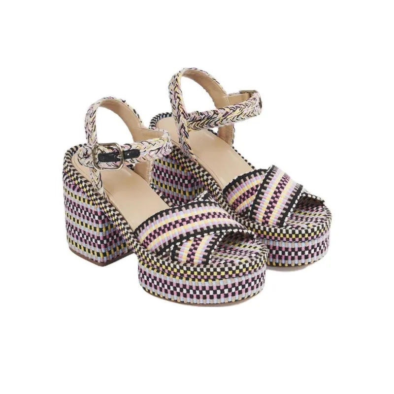 Chloe Odina Strap Sandals 9cm Women's Black-3