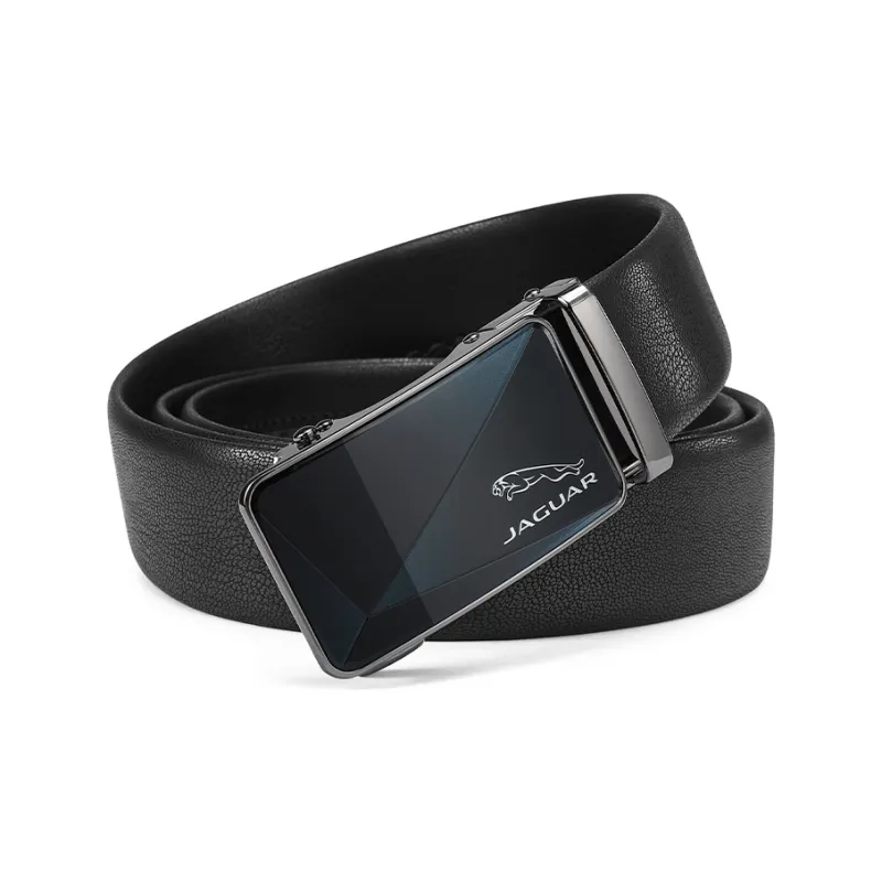 JAGUAR Luxe Business Casual Automatic Buckle Cow Leather Leather Belts Men's Black Width  3.5cm-4