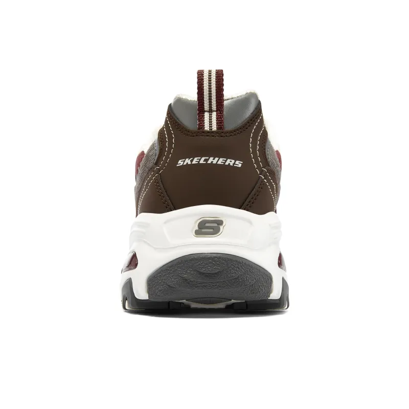 Skechers D'LITES 1.0 Cushioning Anti Slip And Wear Resistant Low Top Chunky Sneakers Women's Burgundy Brown-4