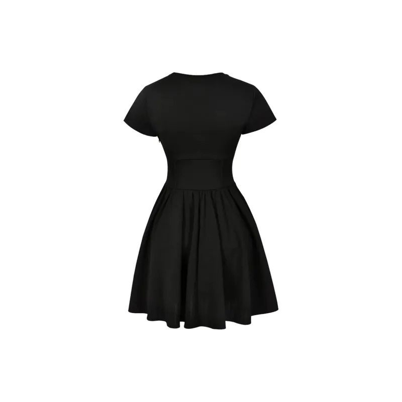 JOSR Short Sleeved Dresses Women's Black-1