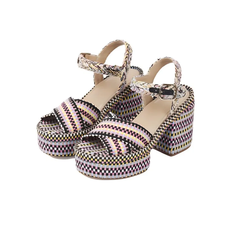 Chloe Odina Strap Sandals 9cm Women's Black-2