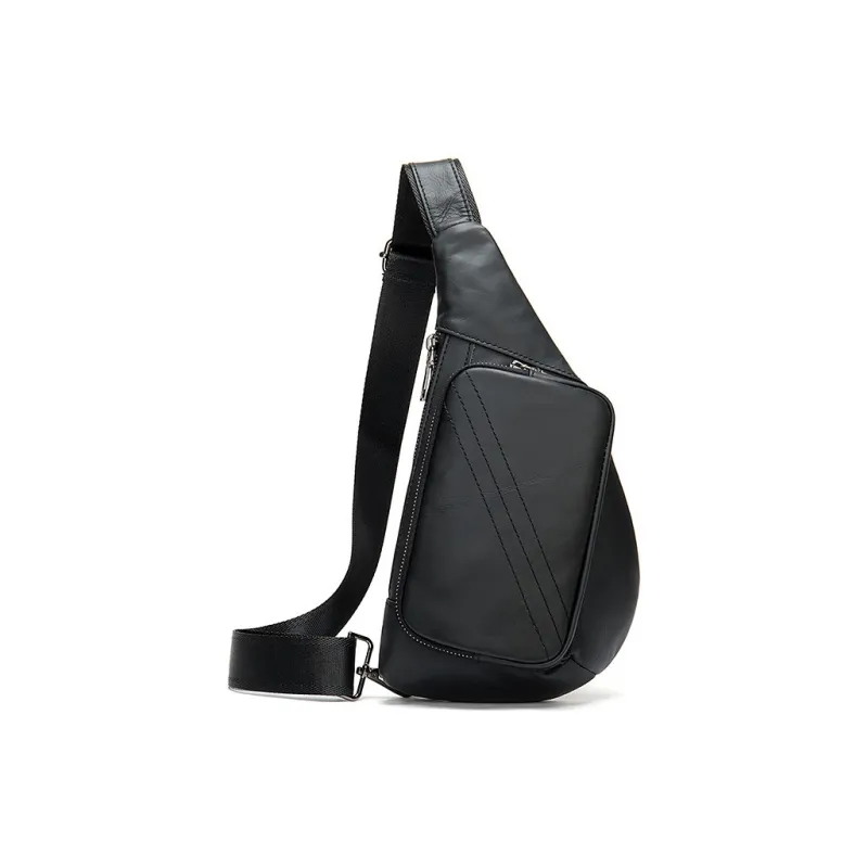 DOSRFINI Top Grain Cow Leather One Shoulder Crossbody Sling Bags Regular Men's Brown/Black/Coffee-6