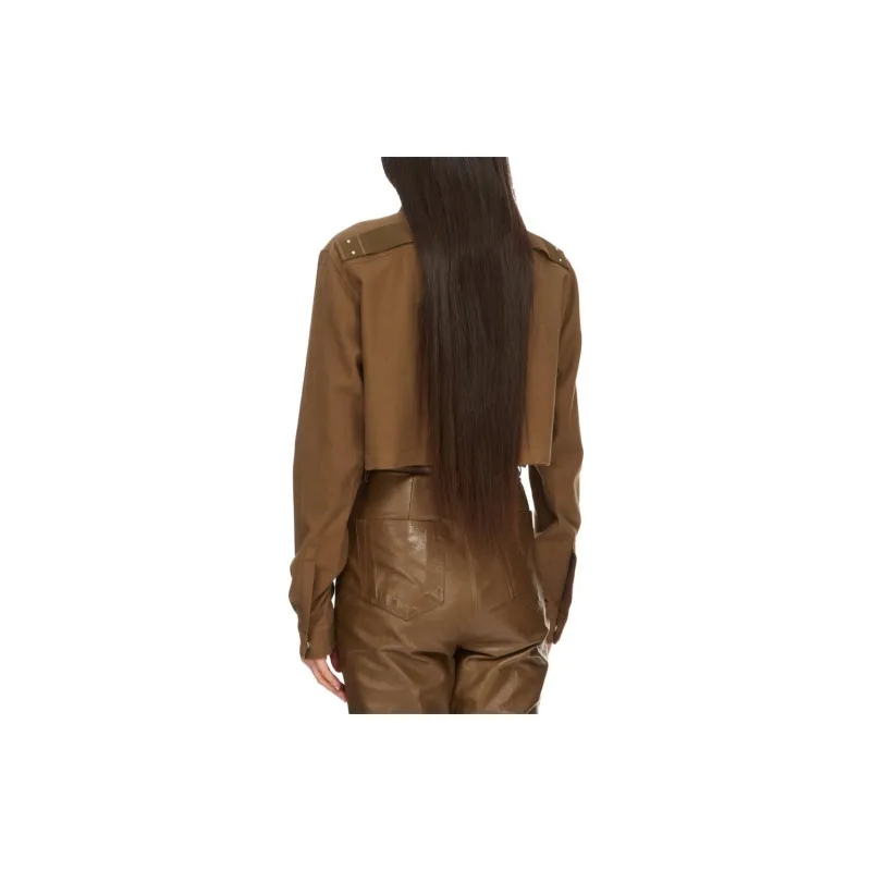 RICK OWENS Press stud Cropped Shirt-1