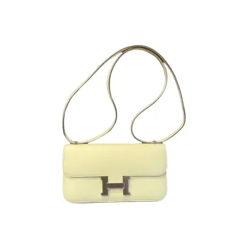 HERMES Constance Epsom Leather Shoulder Bag Crossbody Bag Women's Milton Yellow