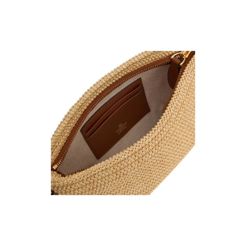 Valentino GARAVANI Raffia Clutch Women's Natural & Tobacco-5