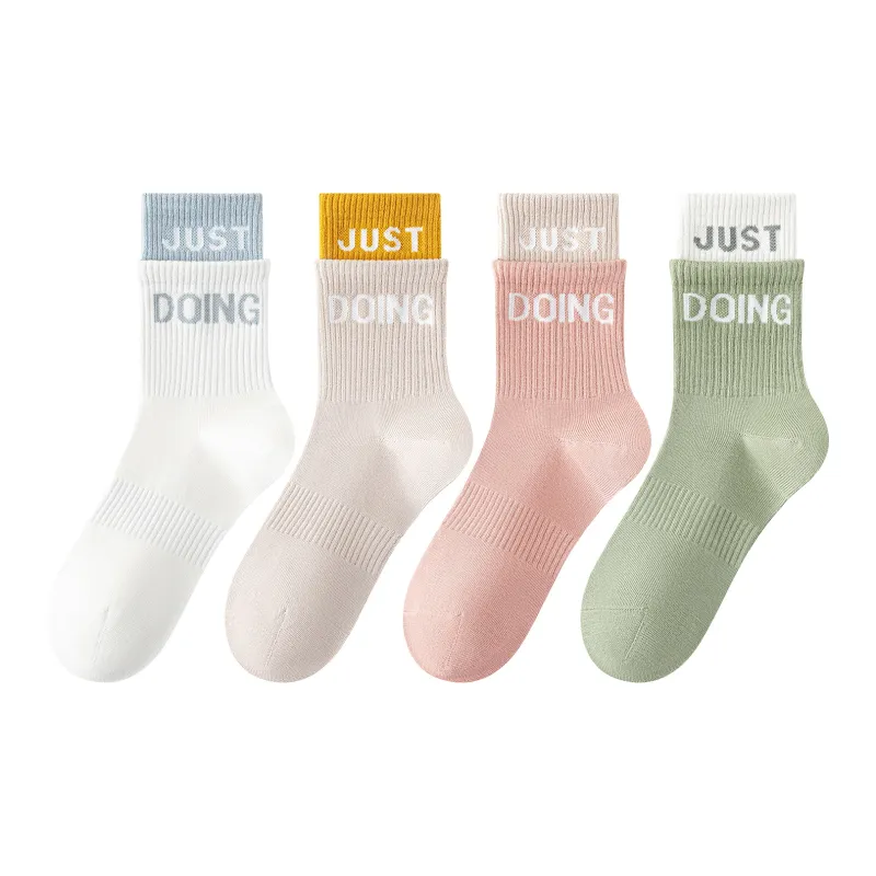 XXLLG Mid Calf Socks Women's 4 Pack-6