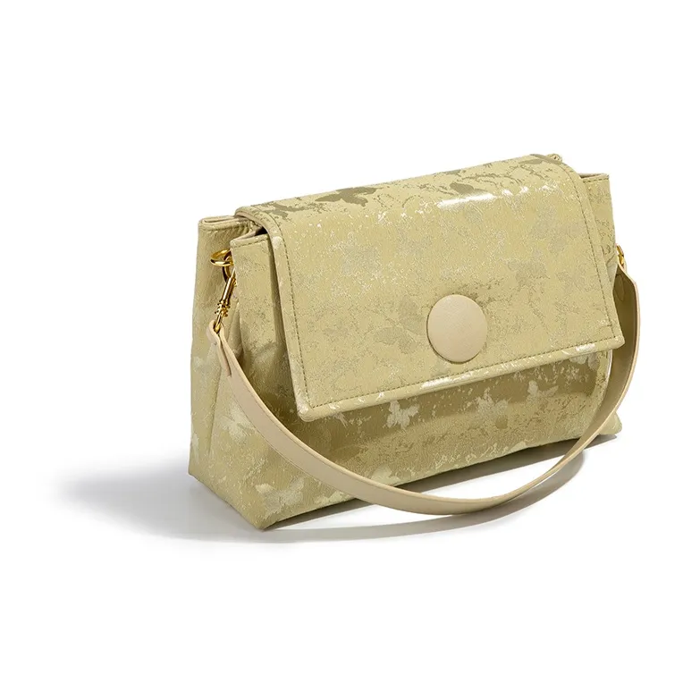 CentarlKatty Polyurethane Synthetic Leather Shoulder Bag Women's Green Gold-Stamped Butterfly-2