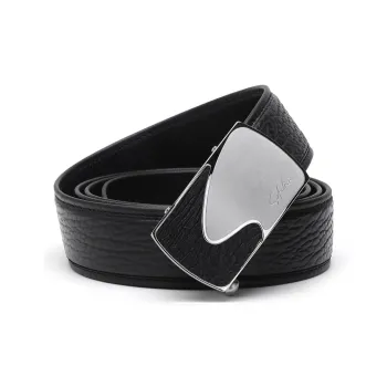 Satchi Sanduo Automatic Buckle High End Luxury Style Belt Seal Leather Leather Belts Men's Black Width 3.45cm
