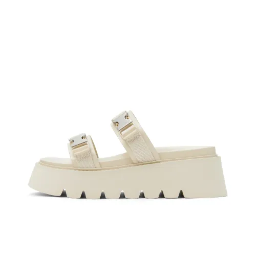 CHARLES&KEITH EVA Slide Slippers 6cm Women's Beige/Beige/Black