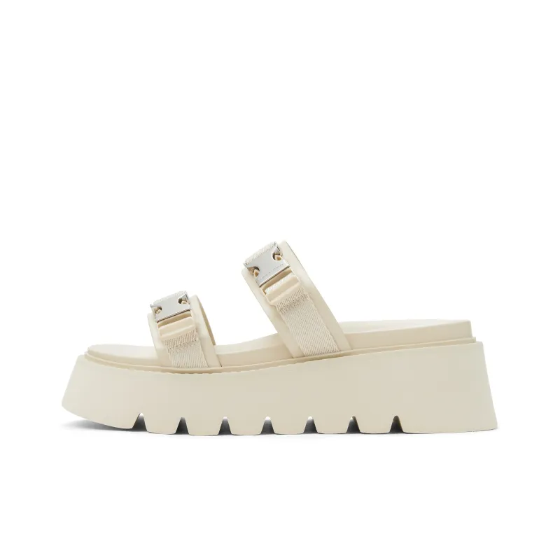 CHARLES&KEITH EVA Slide Slippers 6cm Women's Beige/Beige/Black-0