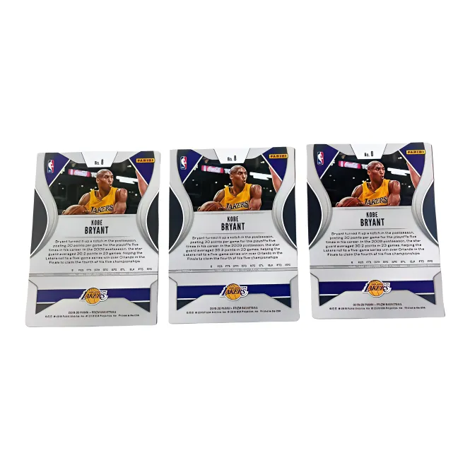 PANINI 19 20 Lakers, Kobe Prizm Base 3 Piece Combination, Player Card, Card Product Access Sports Cards 3 Pcs-1