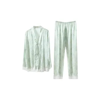 Flowers In Water Pajama Set Women's Green