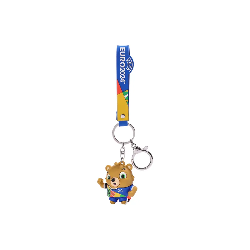 UEFA EURO 2024 Keychain Badge Zinc Alloy Mascot 36x29.5mm Soccer 17x17mm Unisex-3