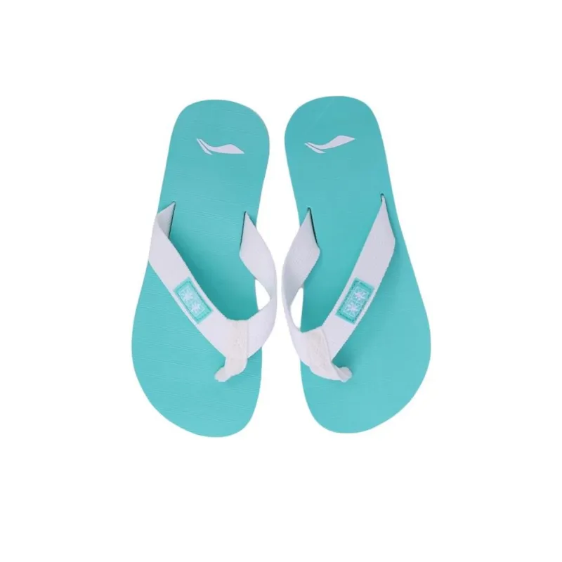 LiNing Abrasion Resistant Slip Resistant Flip Flops Women's Neon Jade Green-0