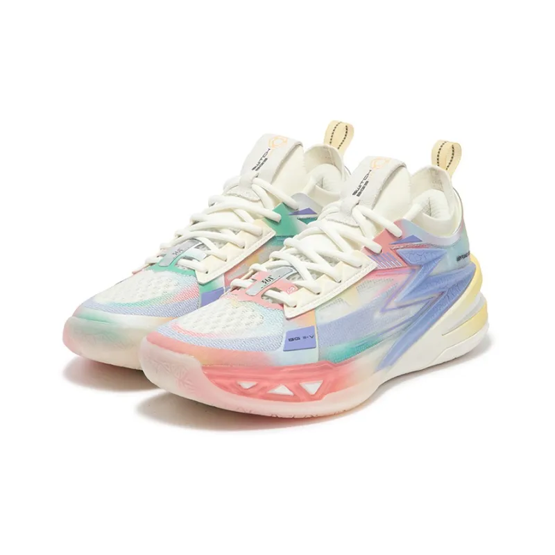 361° BIG3 5.0 Pro Basketball Shoes Men Low Top Feather White/Cheese Yellow-2