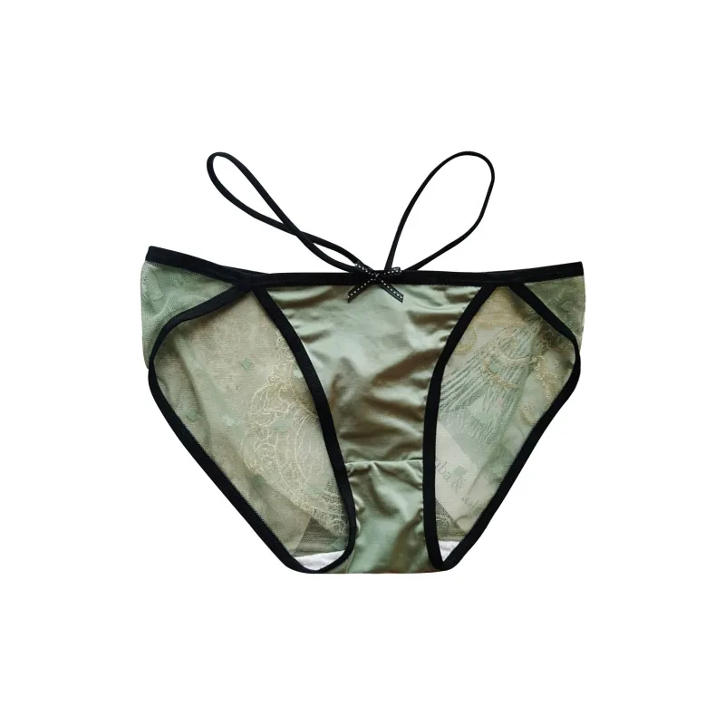 Lanza Women's Low-Rise Underpants Briefs Women's 2 Pack Green+Navy Blue-1
