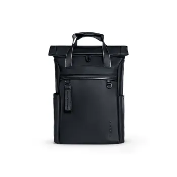 NAYO SMART Nylon Backpack Medium Size Unisex Black/Ecru