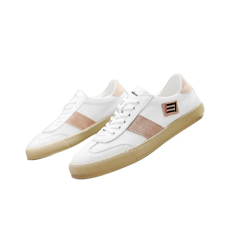 JANE HARLOW Low-Top Skateboard Shoes Men's White Brown-2