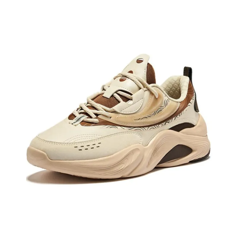 Erke Kirin 3.0 Non slip Lightweight Low Top Casual Shoes Men's Warm Flaxen Deep Sandalwood Color-1