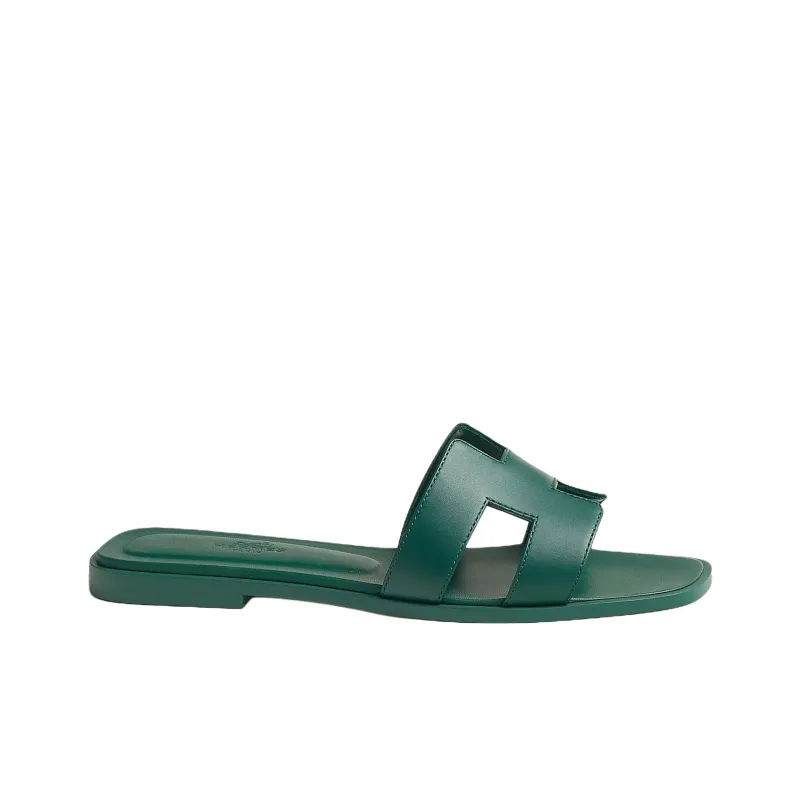 HERMES Oran Abrasion Resistant Slide Slippers Women's Green-1