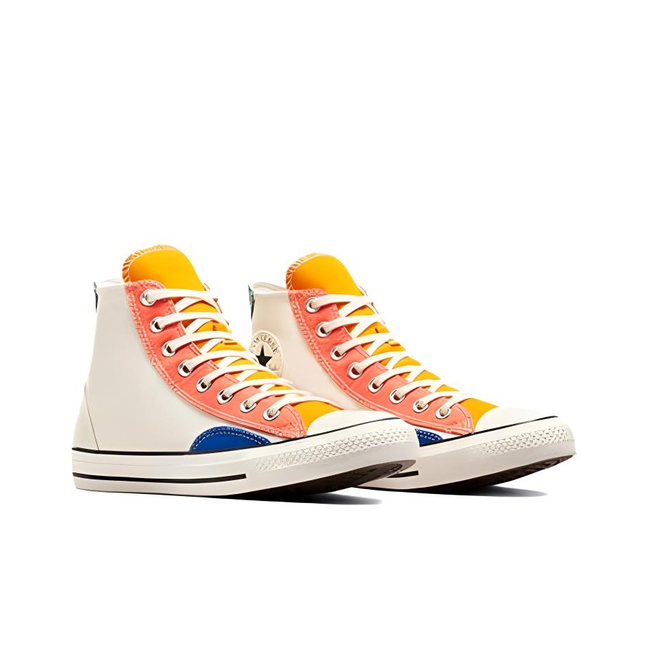 Chuck Taylor All Star Converse High Patchwork Egret Yellow Blue POIZON