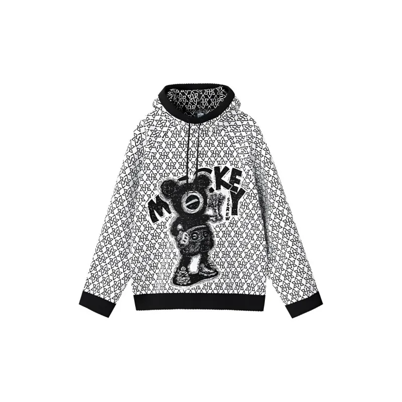 NORVINCY Hip Hop Color Block Mock Two Piece Loose Fit Casual Sweatshirt Unisex-1