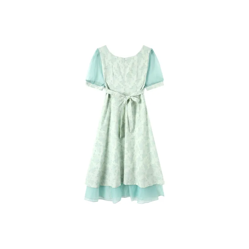 EIDOLON GRAIN Short Sleeved Dress Women's Light Green-1