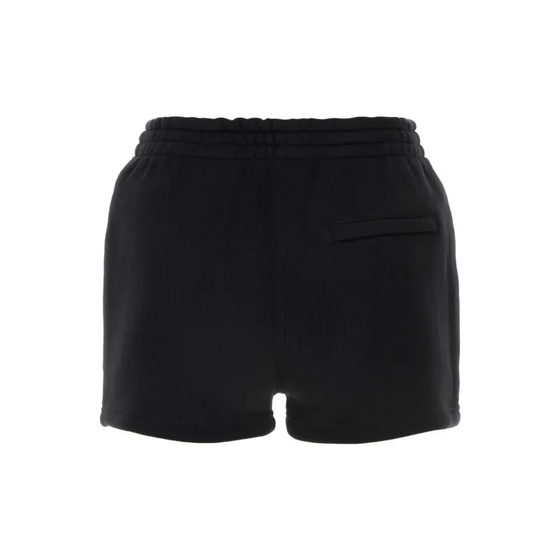 T By Alexander Wang Essential Terry Puff Paint Logo Sweatshort Black-1