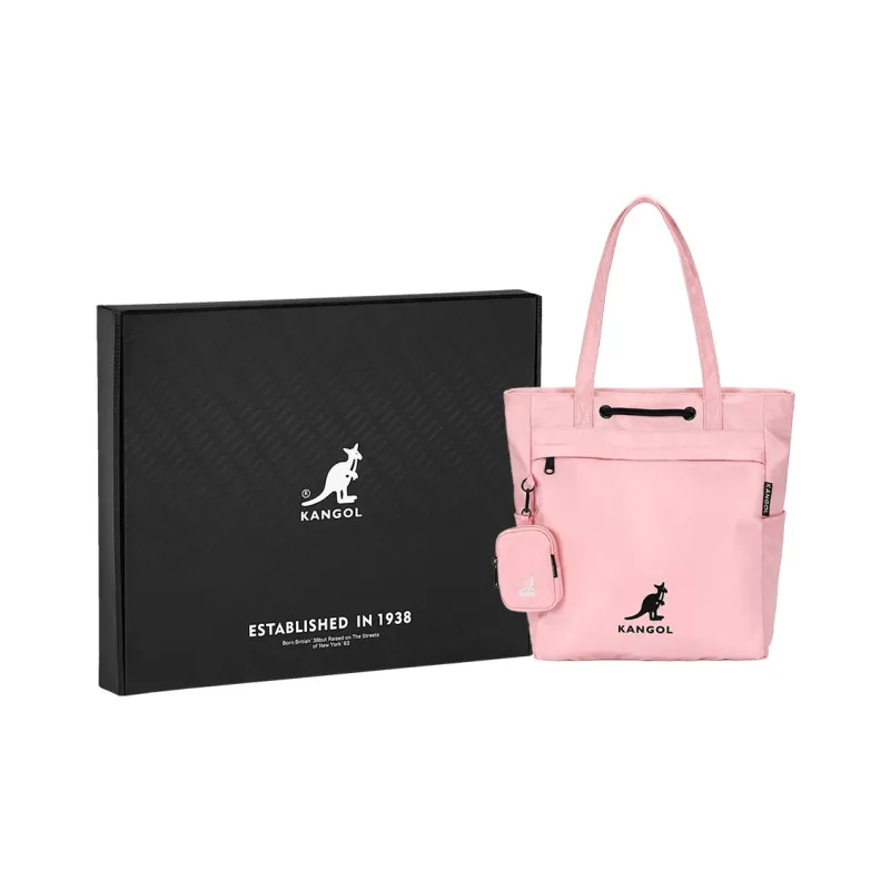 KANGOL Fabric Tote Bag Commuter Bag Handbag Shoulder Bag Unisex Khaki/Black/Ivory/Peach Pink/Military Green/Dark Blue-13