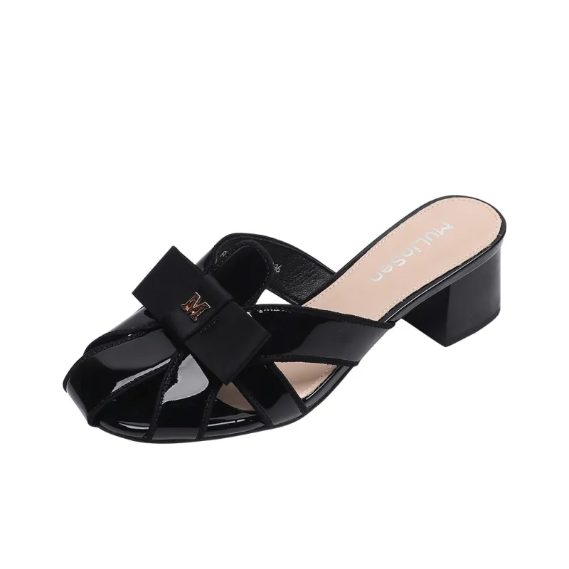 Mulinsen Stitching Metal Slip Resistant Abrasion Resistant Wrap toe Slippers Women's-7