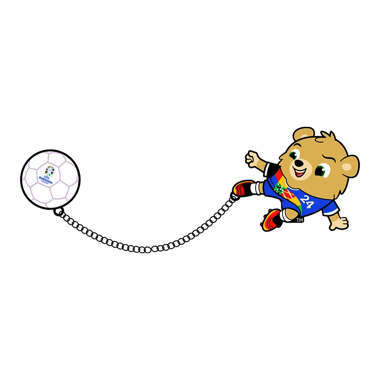 UEFA EURO 2024 Keychain Badge Zinc Alloy Mascot 36x29.5mm Soccer 17x17mm Unisex-13