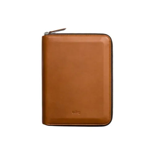 BELLROY Cow Leather A5 Version File Organizer Notebook Storage Bag Men's Caramel Brown