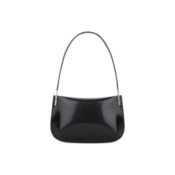 SAINT LAURENT Patent Leather One Shoulder Handbags Women's Black