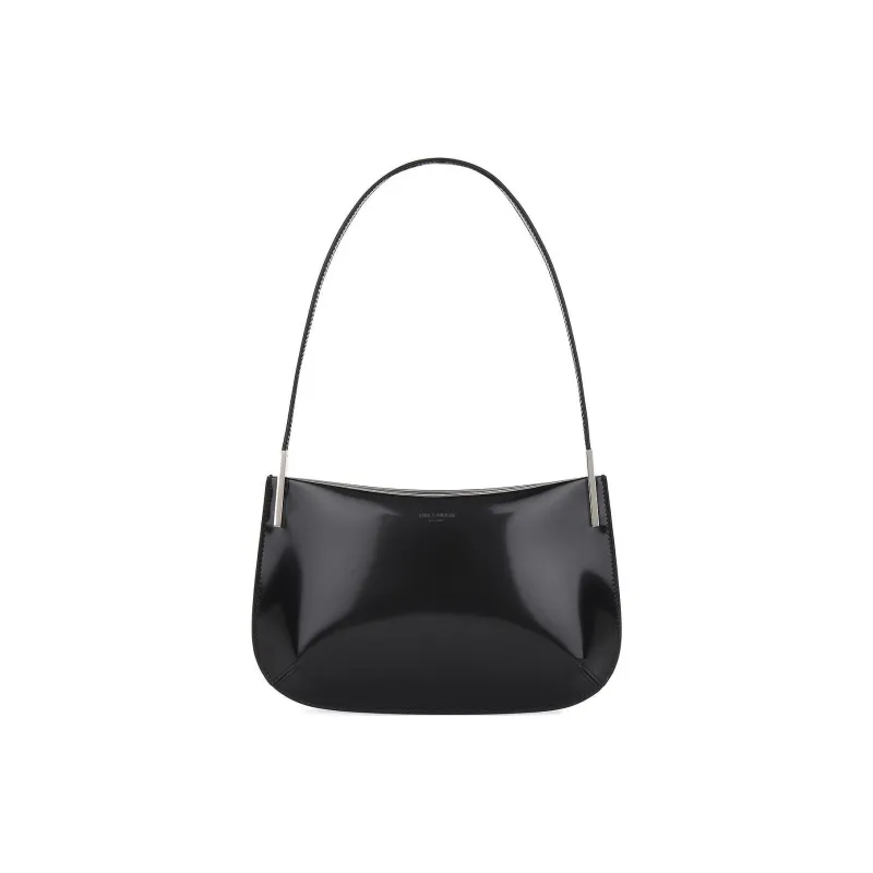 SAINT LAURENT Patent Leather One Shoulder Handbags Women's Black-0