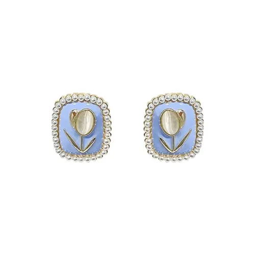 PIARA Stud Earrings Women's Steel Blue