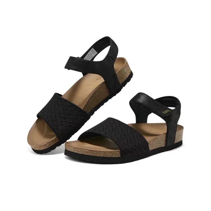 Skechers Modern Comfort Strap Sandals Low Heel Women's Black-2