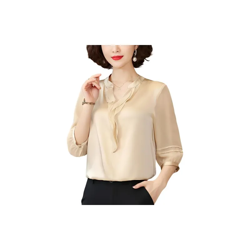 Yi Mengyuan Satin Silk Shirt Women's-8