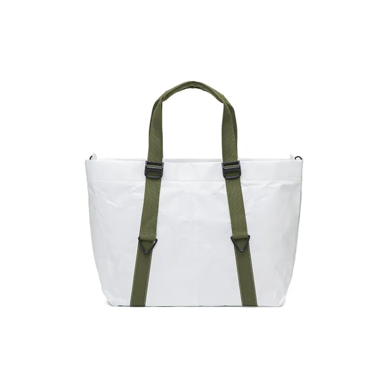 COMBACK Polyester Handbag, Shoulder Bag Tubas Unisex White/Black-3