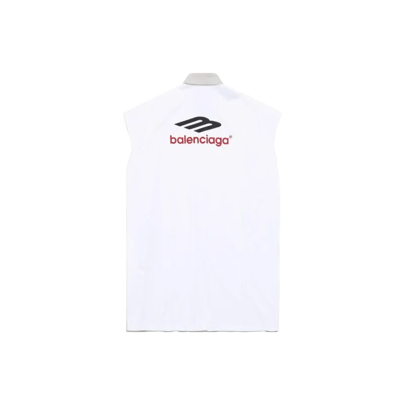 Balenciaga Sleeveless Dress Loose Fit Style Women's White-1