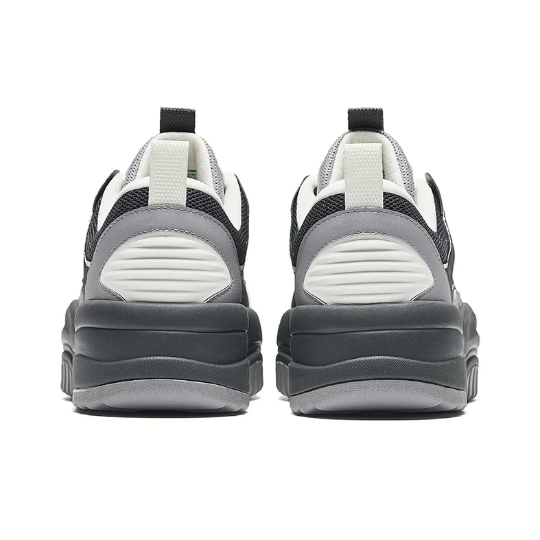 Anta Life Collection Anti-Slip Wear-Resistant Low-Top Skateboard Shoes Men's Gray White-3