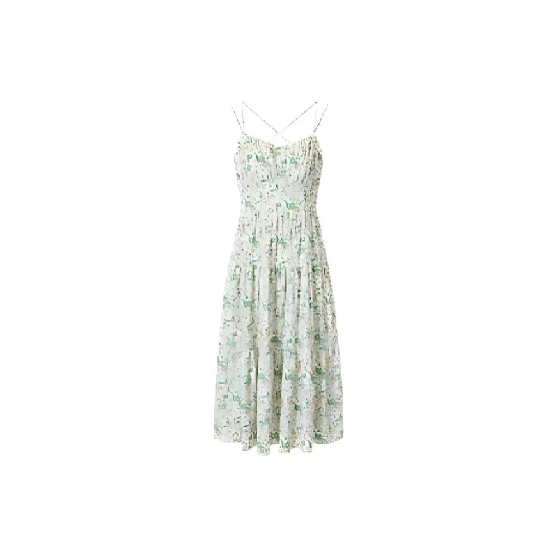 Hopeshow Slip Dresses Women's Green Floral-1
