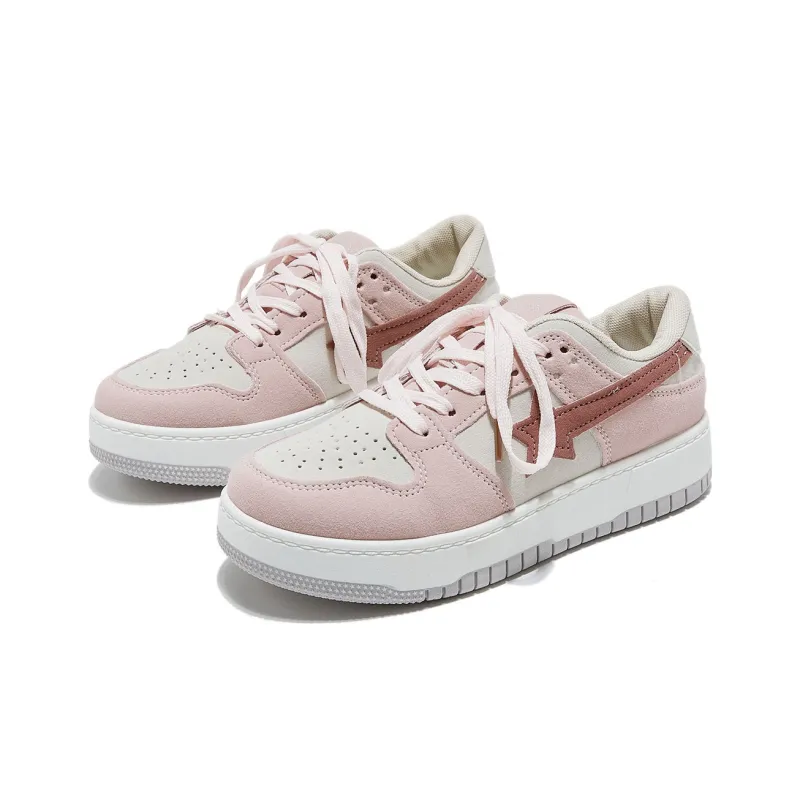 Little Red Man Lightweight Low Top Skateboard Shoes Women's Pink-2