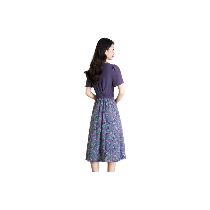Mylan Short Sleeved Dresses Women's Purple-1